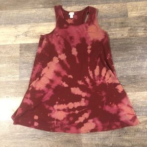 Tie Dye Maroon Dress